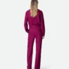 Pantalon en twill de viscose et de soie