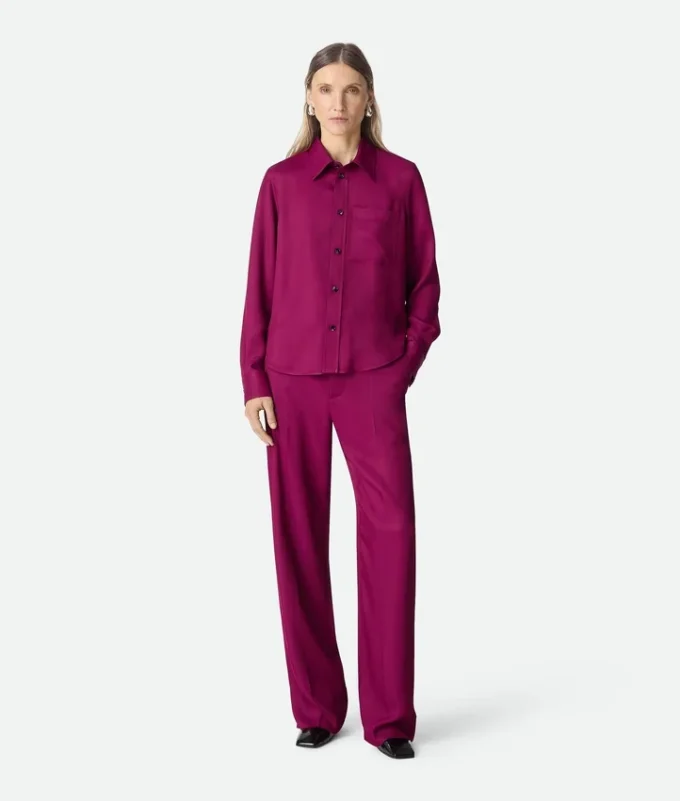 Chemise en twill de viscose et de soie