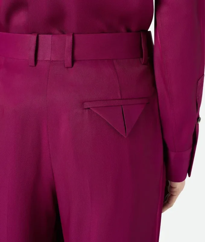 Pantalon en twill de viscose et de soie