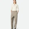 Pantalon en viscose mouchetée