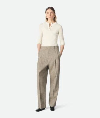 Pantalon en viscose mouchetée