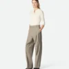 Pantalon en viscose mouchetée