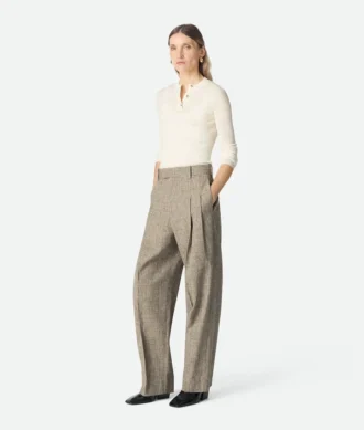 Pantalon en viscose mouchetée