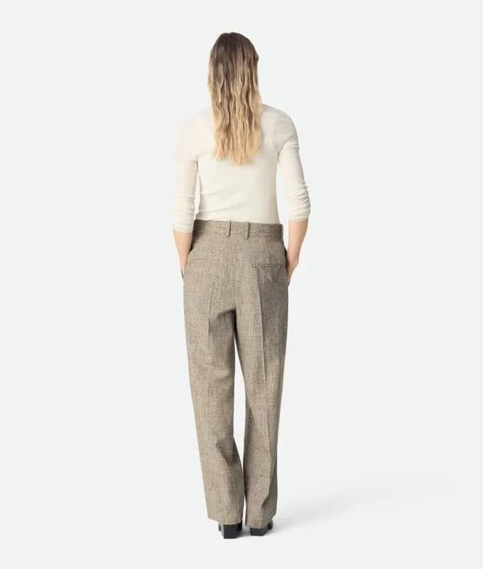 Pantalon en viscose mouchetée