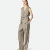 Gilet en viscose mouchetée