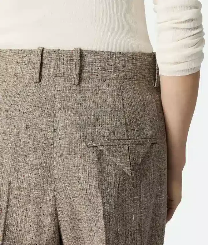 Pantalon en viscose mouchetée