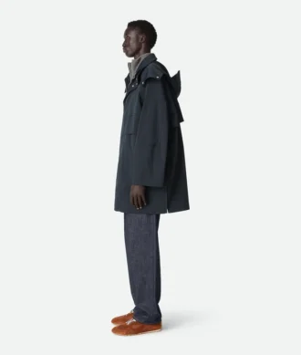 Parka à capuche en laine technique contrecollée