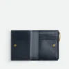 Petit portefeuille à deux volets en cuir Intrecciato