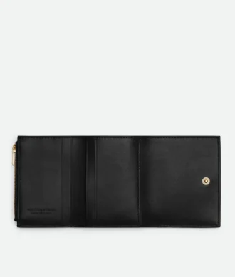 Petit portefeuille à trois volets Intrecciato