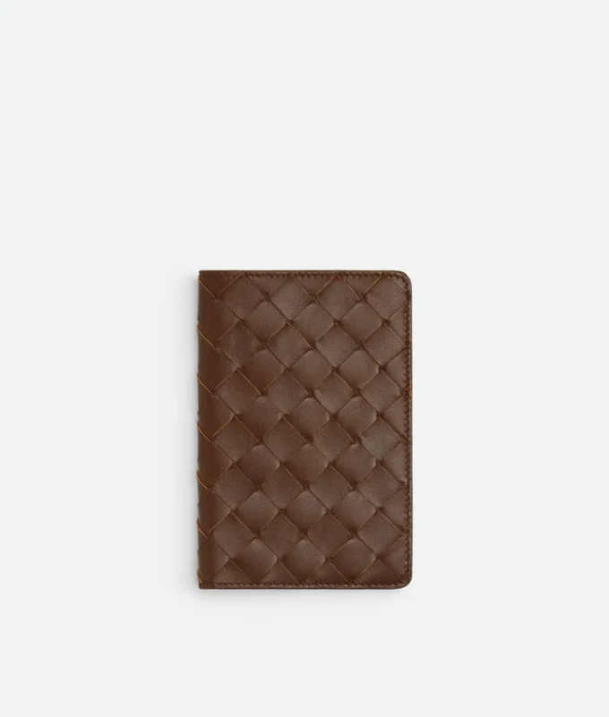 Petite housse pour carnet en cuir Intrecciato