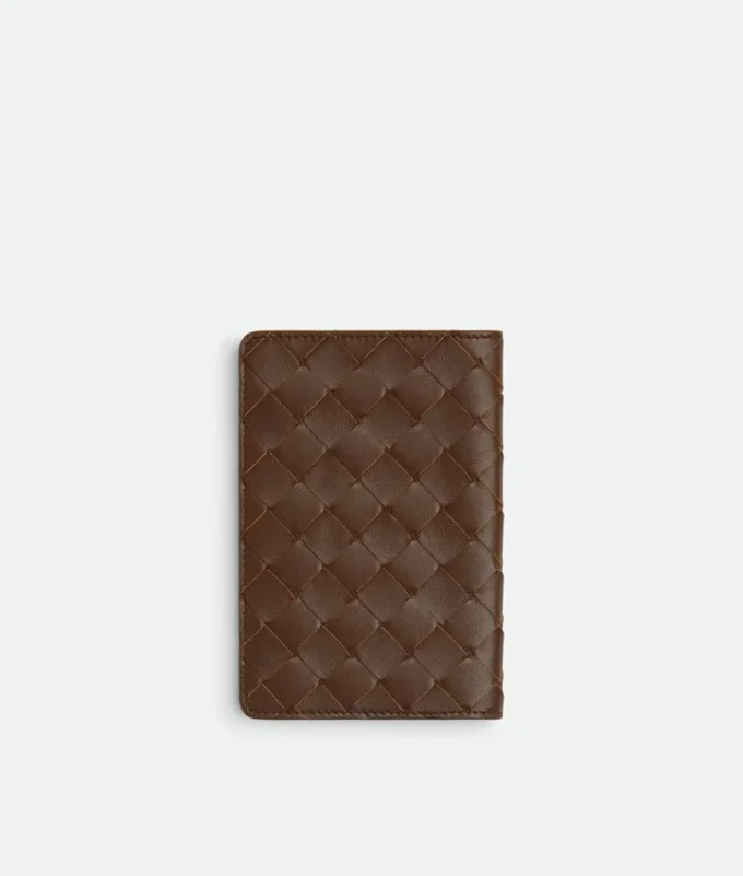 Petite housse pour carnet en cuir Intrecciato