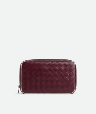 Pochette moyenne Intrecciato à fermeture éclair