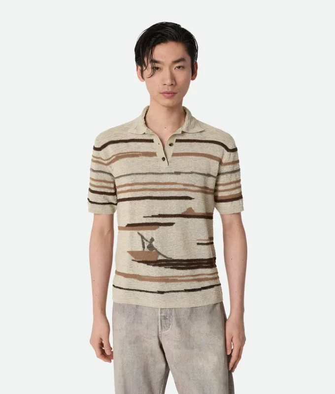 Polo en lin et coton