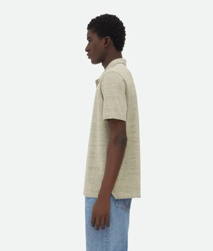 Polo en piqué de coton chiné