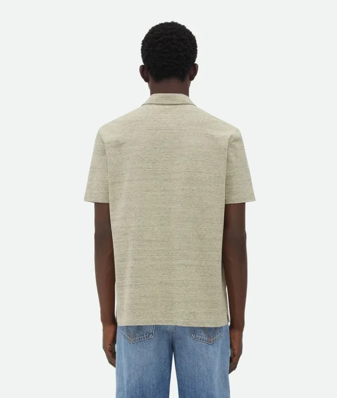 Polo en piqué de coton chiné