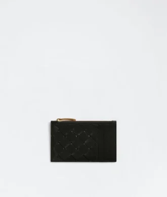Porte-cartes Intrecciato à fermeture éclair