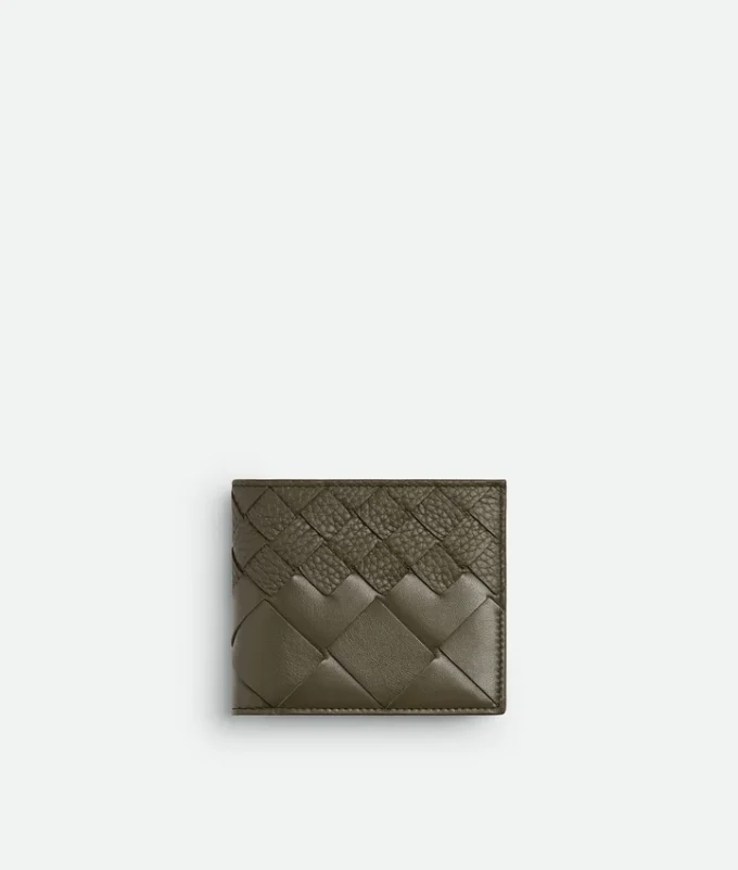Portefeuille à deux volets Intrecciato avec porte-monnaie