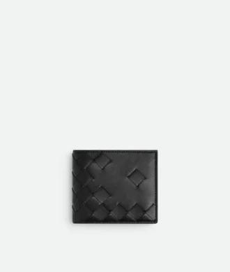 Portefeuille à deux volets Intrecciato avec porte-monnaie
