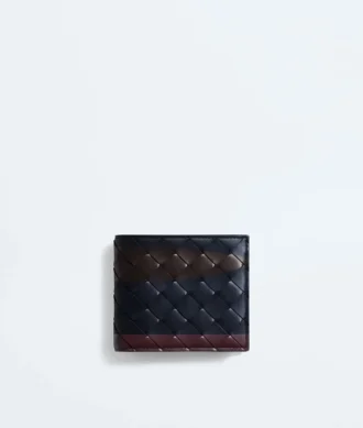 Portefeuille à deux volets Intrecciato avec porte-monnaie
