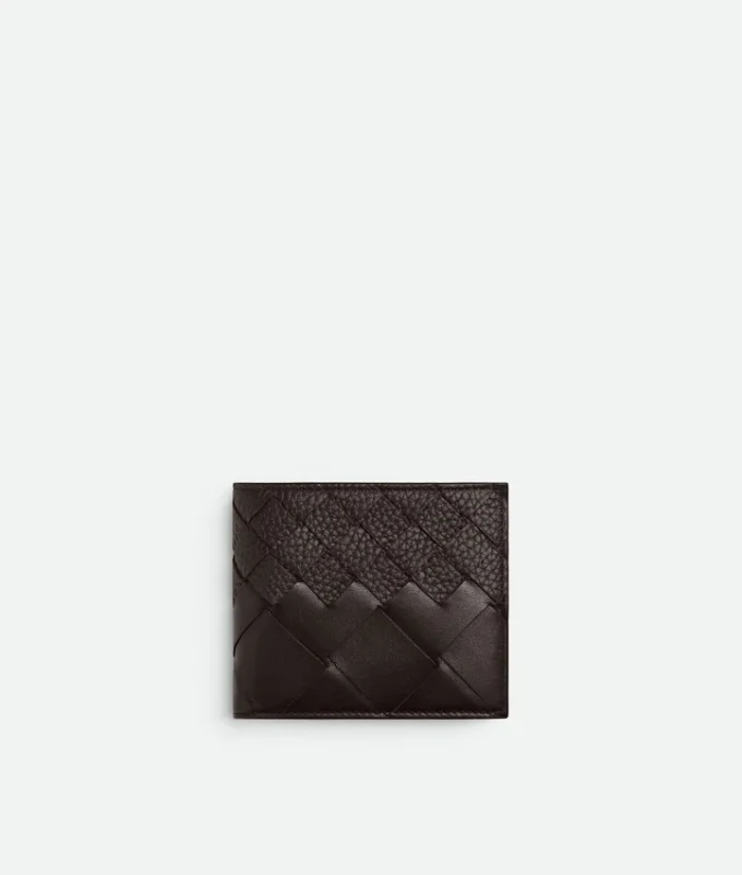 Portefeuille à deux volets Intrecciato avec porte-monnaie