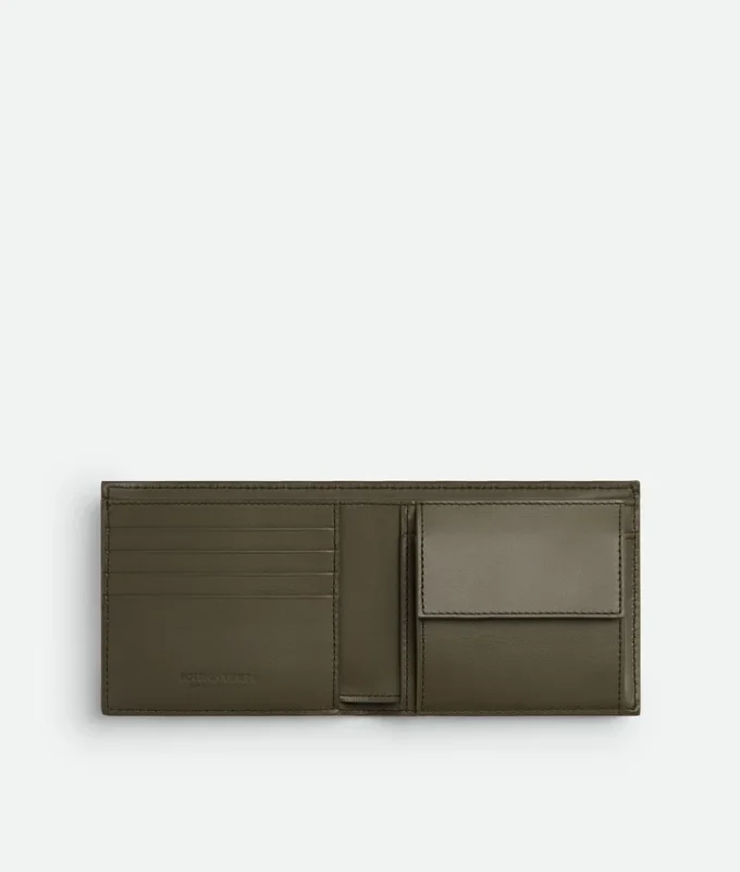 Portefeuille à deux volets Intrecciato avec porte-monnaie