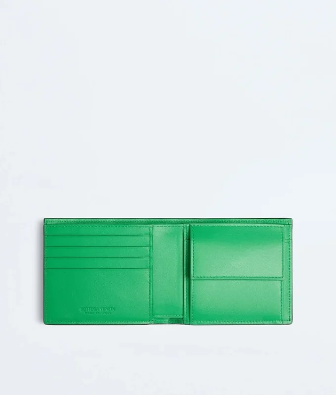Portefeuille à deux volets Intrecciato avec porte-monnaie