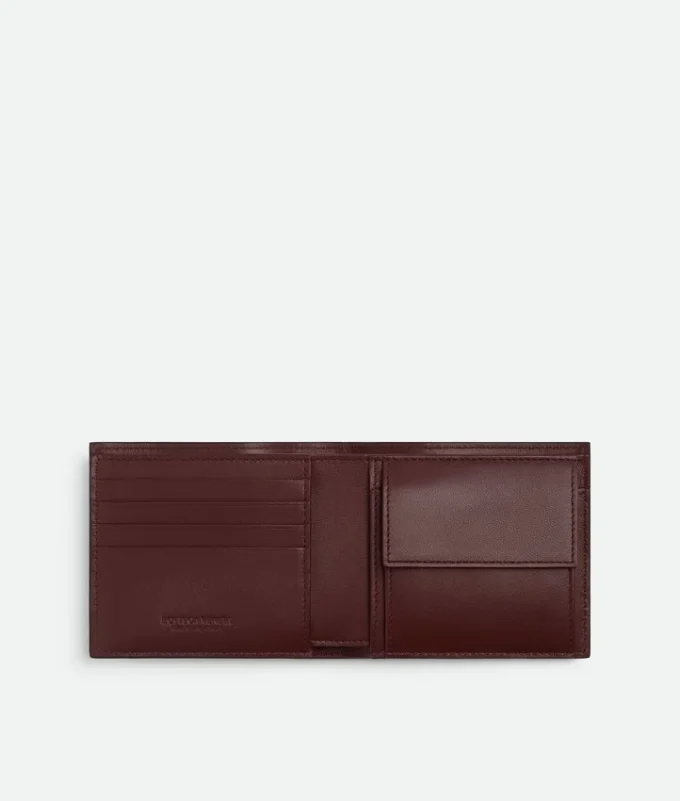 Portefeuille à deux volets Intrecciato avec porte-monnaie