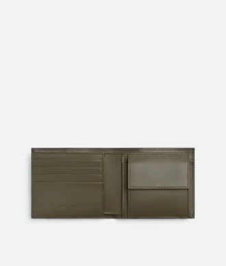 Portefeuille à deux volets Intrecciato avec porte-monnaie