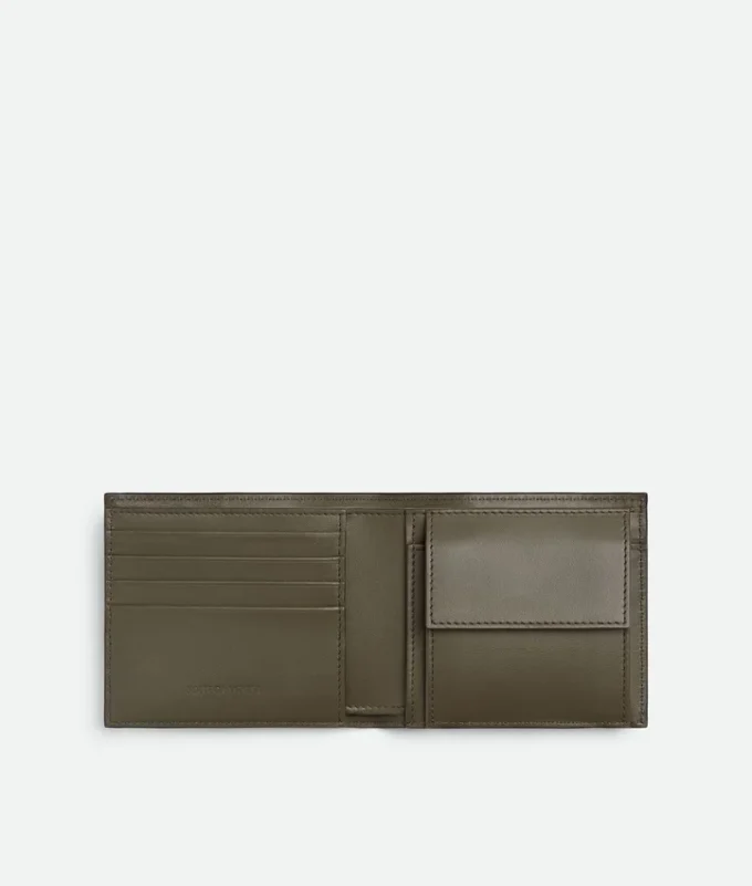 Portefeuille à deux volets Intrecciato avec porte-monnaie