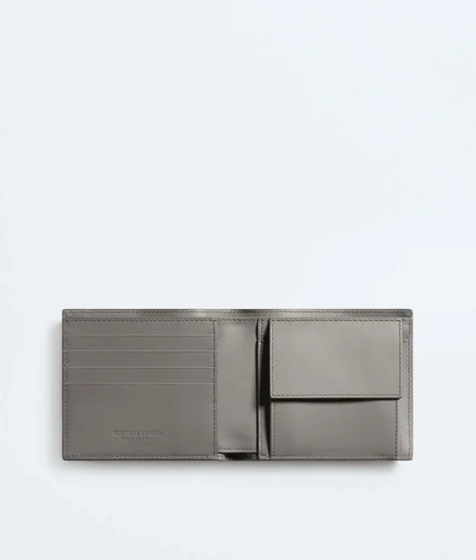 Portefeuille à deux volets Intrecciato avec porte-monnaie