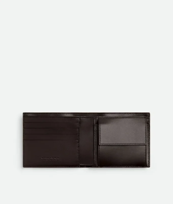 Portefeuille à deux volets Intrecciato avec porte-monnaie