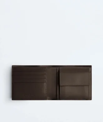 Portefeuille à deux volets Intrecciato avec porte-monnaie