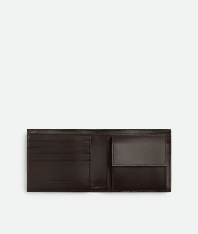 Portefeuille à deux volets Intrecciato avec porte-monnaie