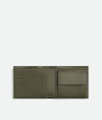 Portefeuille à deux volets Intrecciato avec porte-monnaie