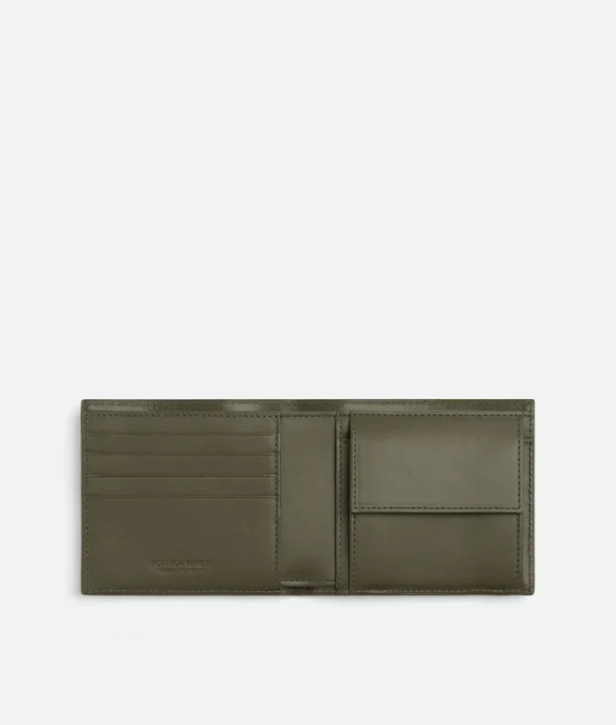 Portefeuille à deux volets Intrecciato avec porte-monnaie