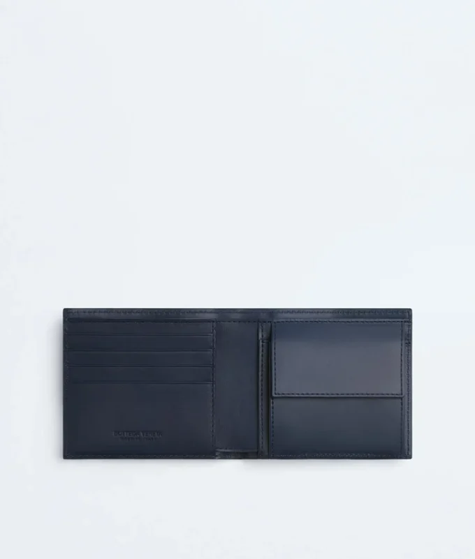 Portefeuille à deux volets Intrecciato avec porte-monnaie
