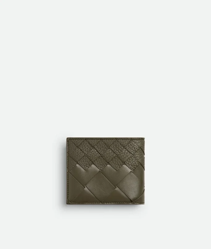 Portefeuille à deux volets Intrecciato avec porte-monnaie
