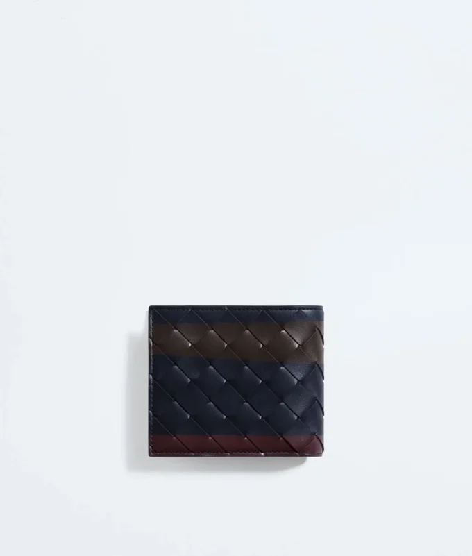 Portefeuille à deux volets Intrecciato avec porte-monnaie