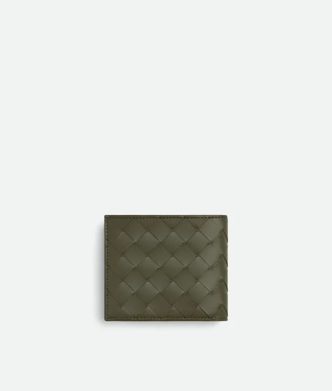 Portefeuille à deux volets Intrecciato avec porte-monnaie
