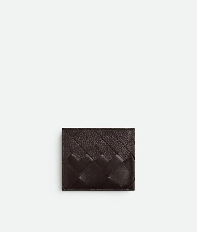Portefeuille à deux volets Intrecciato avec porte-monnaie