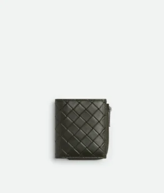 Portefeuille à deux volets Intrecciato estampé