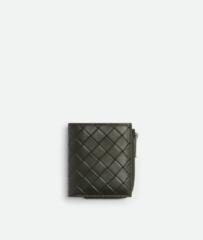 Portefeuille à deux volets Intrecciato estampé