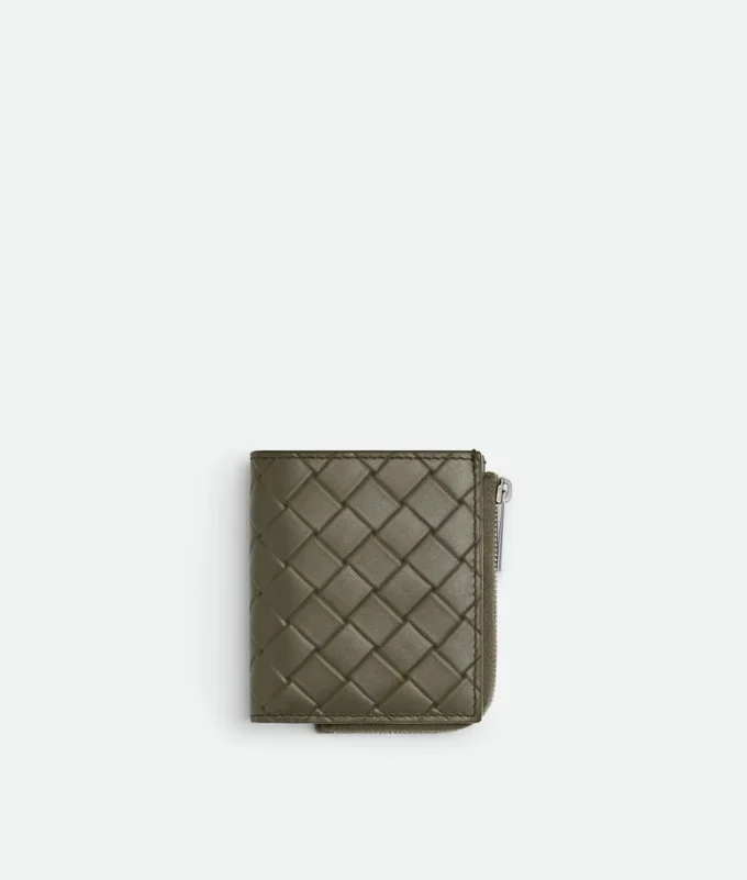 Portefeuille à deux volets Intrecciato estampé
