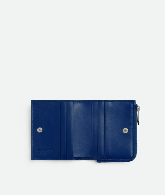 Portefeuille à deux volets Intrecciato estampé