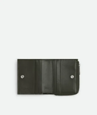 Portefeuille à deux volets Intrecciato estampé