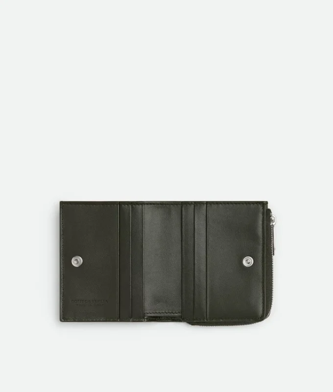 Portefeuille à deux volets Intrecciato estampé