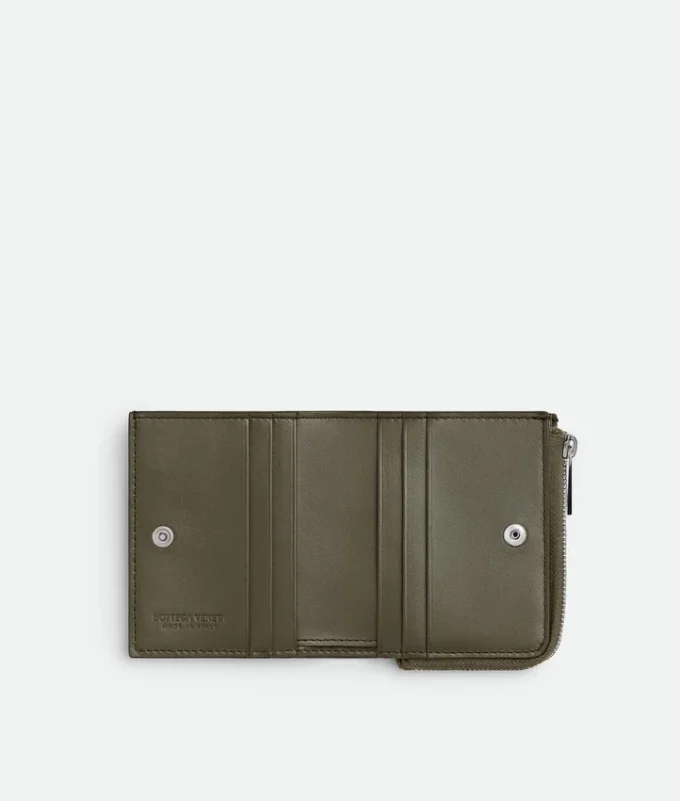 Portefeuille à deux volets Intrecciato estampé