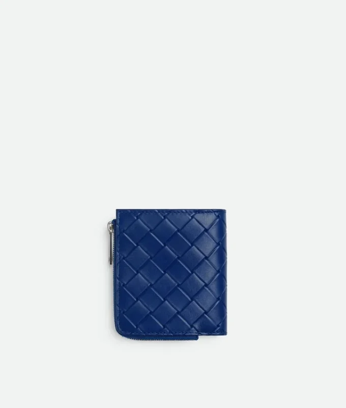 Portefeuille à deux volets Intrecciato estampé