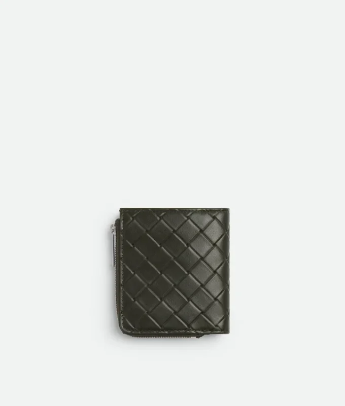 Portefeuille à deux volets Intrecciato estampé