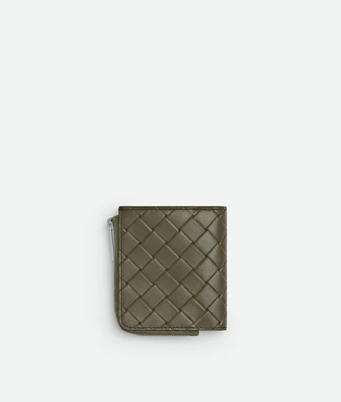 Portefeuille à deux volets Intrecciato estampé